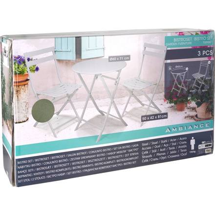 Zahradní nábytek ProGarden KO-FF2000020 sada stůl + 2 židle zelený (5)