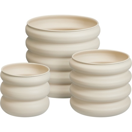 Sada květináčů ProGarden KO-FZ1002760 kulatých 3 ks krémová