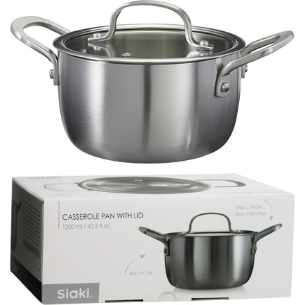 Kastrol Siaki KO-C85000390 nerez 16 cm s poklicí (1)