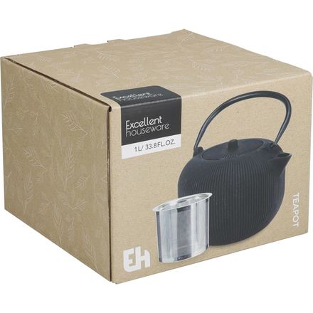 Konvice na čaj Siaki KO-C82000010 ocelová 1000 ml černá (2)