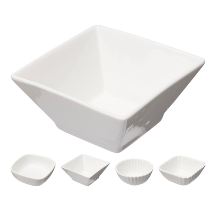 Miska na pochutiny Siaki KO-798000250ctve porcelán sada 6 ks čtverec (1)