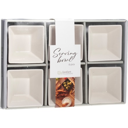 Miska na pochutiny Siaki KO-798000250ctzk porcelán sada 6 ks čtverec zkosený (3)