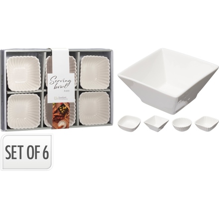 Miska na pochutiny Siaki KO-798000250krre porcelán sada 6 ks kruh reliéfní (2)