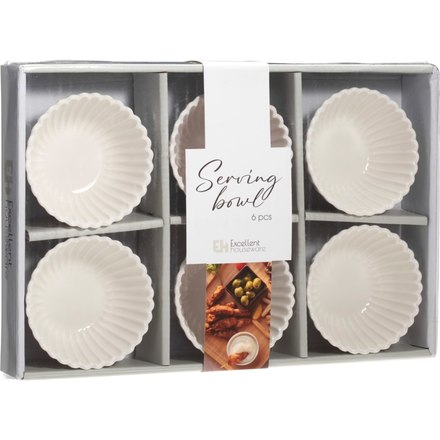 Miska na pochutiny Siaki KO-798000250krre porcelán sada 6 ks kruh reliéfní (3)