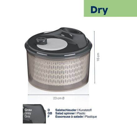 Odstředivka na salát Kela KL-12099 PP, šedá 16x23 cm (2)