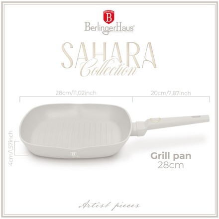 Pánev grilovací s titanovým povrchem Berlingerhaus BH-8066 28 cm Sahara Collection (2)