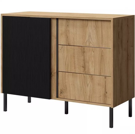 Komoda Jurek Meble MIA 5 dub/černá 100/80/41cm