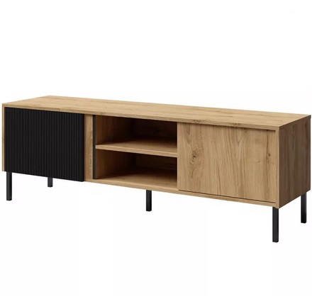 Televizní stolek Jurek Meble Mia 6 dub/černá 150/50/41cm