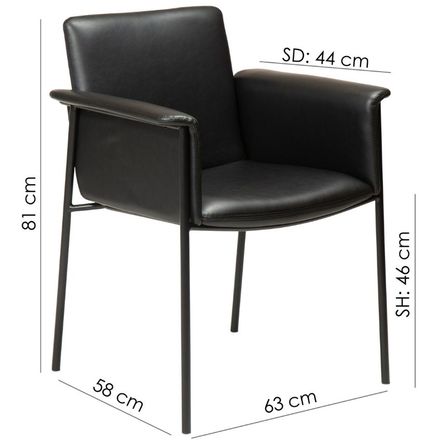 Moderní jídelní židle DAN-FORM VALE imitace kůže černá (3)