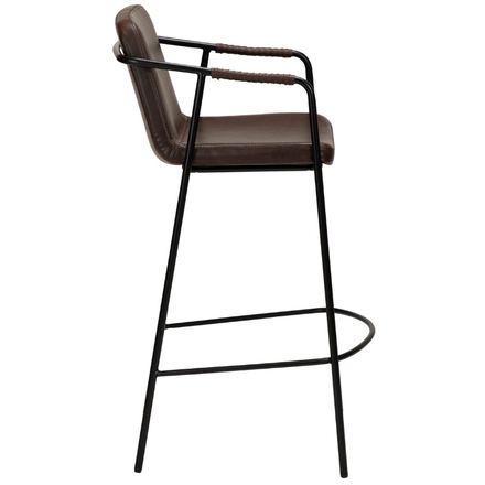 Barová židle DAN-FORM BOTO imitace kůže hnědá (2)