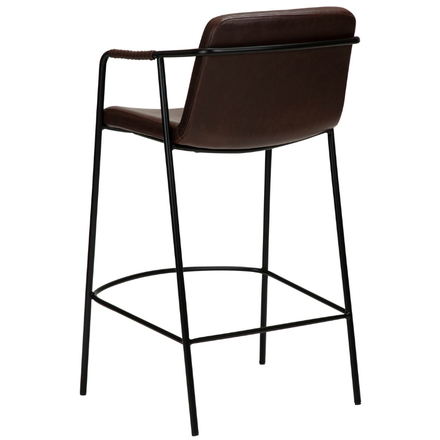 Barová židle DAN-FORM BOTO imitace kůže hnědá (3)