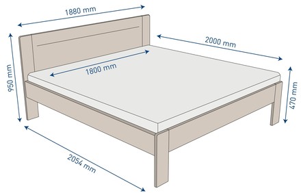 Manželská postel Amara Beds AMIEN 180x200, buk masiv , barva: BK1 (3)