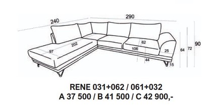 Sedací souprava Alpi RENE (031+62 ) levá, látka: Nepal 9316 (4)