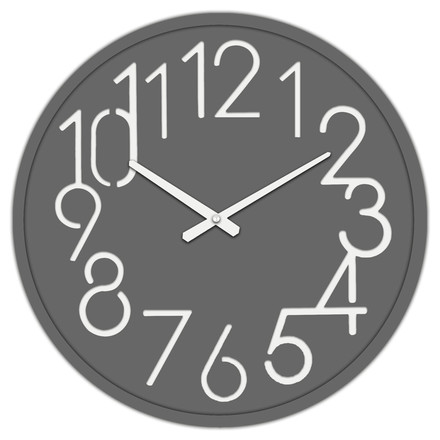 Nástěnné hodiny Autronic pr. 60 cm, MDF, tmavě šedé (HW4023 GREY-DK)