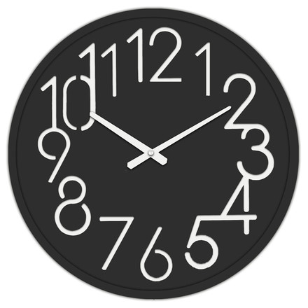 Nástěnné hodiny Autronic pr. 60 cm, MDF, černé (HW4023 BK)