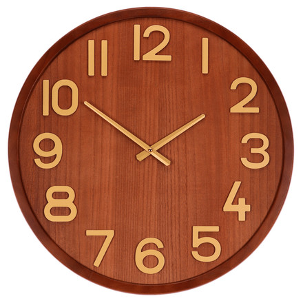 Nástěnné hodiny Autronic pr. 60 cm, dřevo a MDF, imitace dýhy (HW4020)