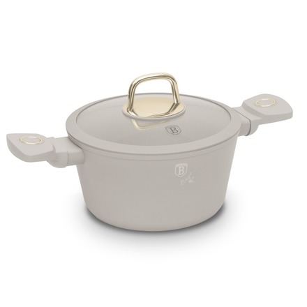 Kastrol s titanovým povrchem a poklicí Berlingerhaus BH-8070 20 cm Sahara Collection