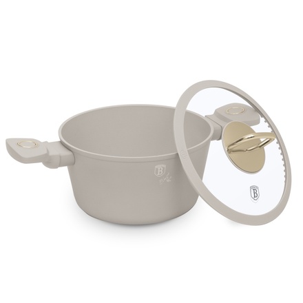 Kastrol s titanovým povrchem a poklicí Berlingerhaus BH-8070 20 cm Sahara Collection (3)