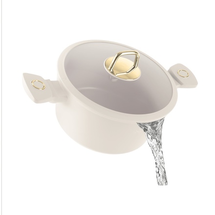 Kastrol s titanovým povrchem a poklicí Berlingerhaus BH-8070 20 cm Sahara Collection (4)