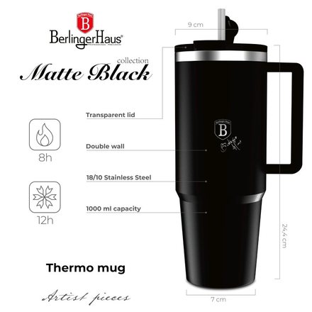 Termohrnek Berlingerhaus BH-8833 s dvojitou stěnou BerlingerCup 1 l Matte Black Collection (2)