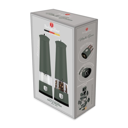 Elektrický mlýnek na pepř a sůl Berlingerhaus BH-9885 sada 2 ks Matte Green Collection (4)