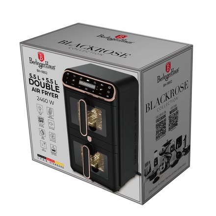Horkovzdušná fritéza Berlingerhaus BH-9802 digitální dvojitá 5,5+5,5 L Black Rose Collection (3)