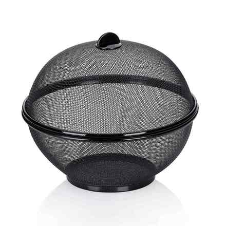 Kovový koš na ovoce Kela KL-11419 Como černý 24,5 x 26,5 cm