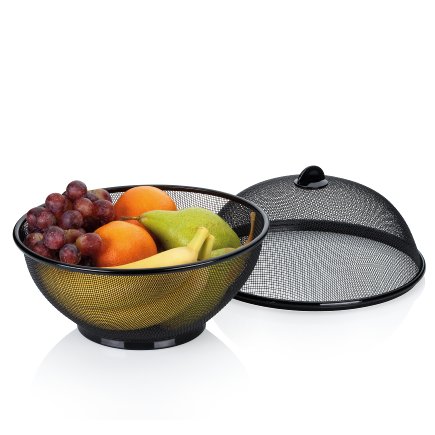 Kovový koš na ovoce Kela KL-11419 Como černý 24,5 x 26,5 cm (1)