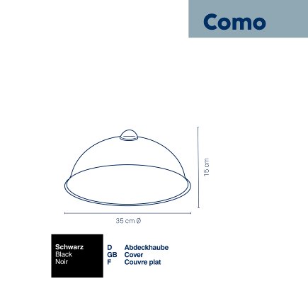 Kryt na potraviny Kela KL-11418 Como kovový černý 15 cm 35 cm průměr (2)