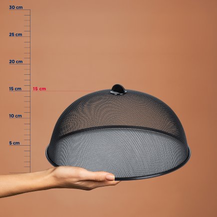 Kryt na potraviny Kela KL-11418 Como kovový černý 15 cm 35 cm průměr (3)