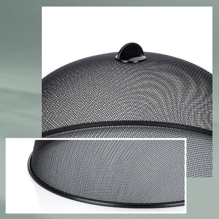 Kryt na potraviny Kela KL-11418 Como kovový černý 15 cm 35 cm průměr (4)