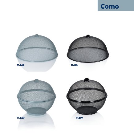 Kryt na potraviny Kela KL-11418 Como kovový černý 15 cm 35 cm průměr (5)