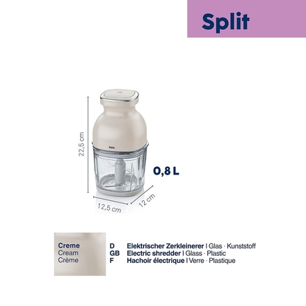 Elektrický sekáček Kela KL-10131 sklo krém 0,8l 12,5x12x22,5cm (2)