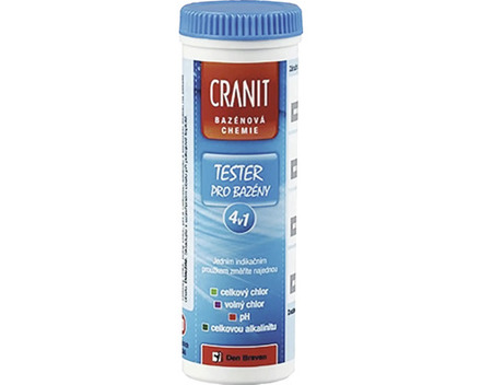Tester kvality vody Cranit Tester pro bazény 4 v 1 ,10ks testovacích proužků