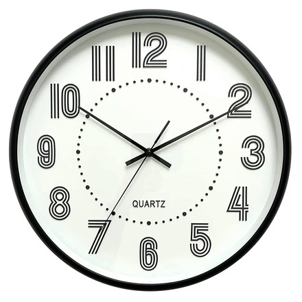 Nástěnné hodiny Autronic pr. 41 cm, plastové, pruhované číslice, bílé (HW4025 WT)