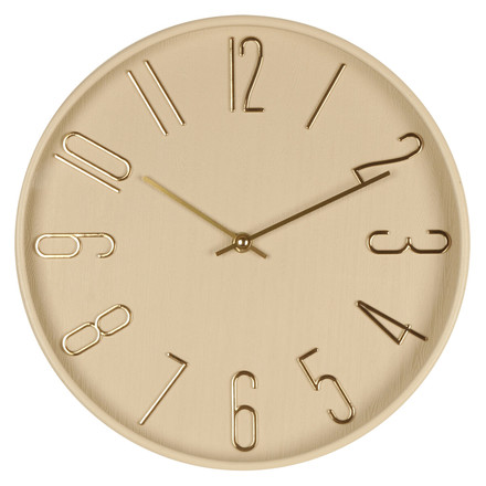 Nástěnné hodiny Autronic pr. 30 cm, plastové, zlaté číslice, krémové (HW4027 CRM)