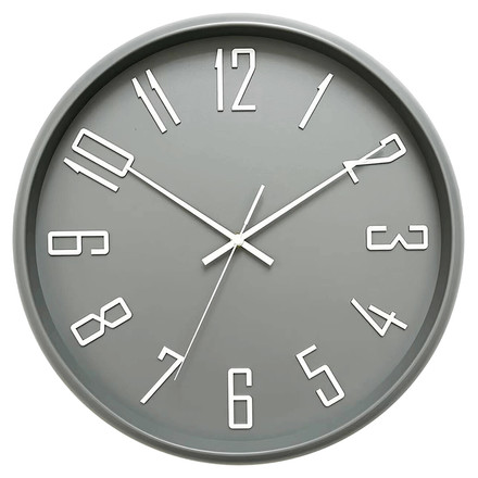 Nástěnné hodiny Autronic pr. 41 cm, plastové, bílé číslice, šedé (HW4026 GREY)