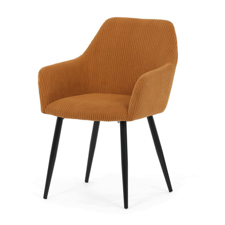 Moderní jídelní židle Autronic žlutá, manšestrová látka, DCH-V4009 YEL6