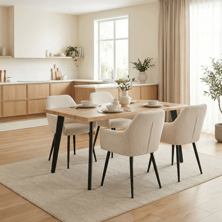 Moderní jídelní židle Autronic hnědá, manšestrová látka, DCH-V4009 CRM6 (1)