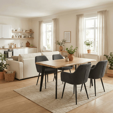 Moderní jídelní židle Autronic šedá, manšestrová látka, DCH-V4009 GREY6 (1)