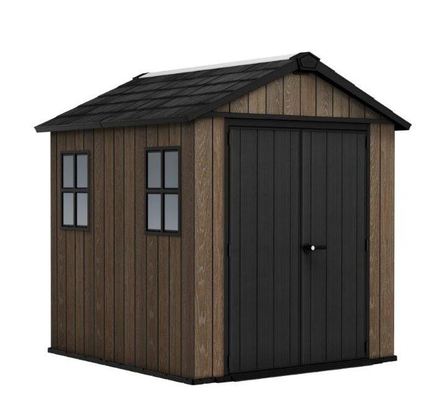 Zahradní domek Keter Apex 7,5 x 7 Walnut, s podlahou
