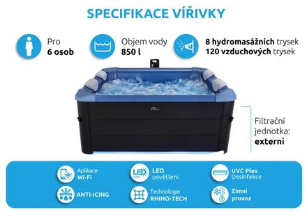 Nafukovací vířivka Marimex MSPA OSLO SAPPHIRE F-SA063W s pevnou konstrukcí (3)