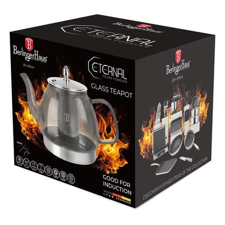 Konvice čajová Berlingerhaus BH-8944 termosklo s filtrem 1,2 l šedá pro indukci (1)