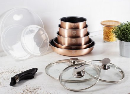 Sada nádobí s odnímatelnou rukojetí Berlingerhaus BH-1591 12 ks Rosegold Metallic Line (3)