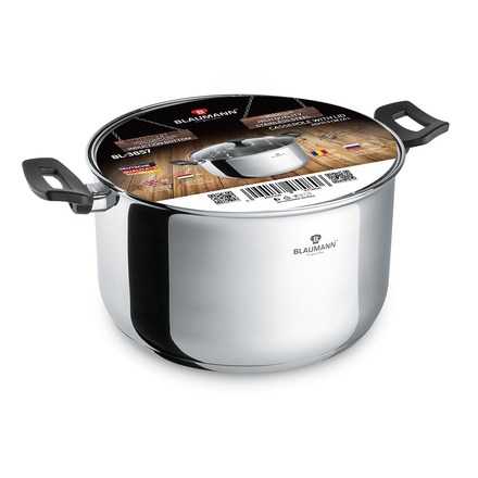 Kastrol nerezový s poklicí Blaumann BL-3857 26 cm Gourmet Line (1)