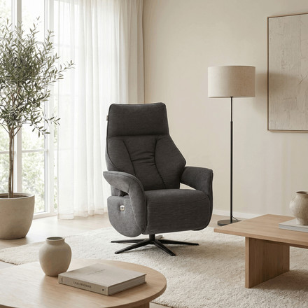 Relaxační křeslo Autronic elektrické zabudované ovládání, šedá, látka, TV-B3973 GREY2 (1)