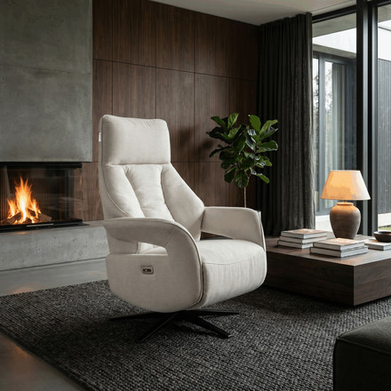 Relaxační křeslo Autronic elektrické zabudované ovládání, krémová, látka, TV-B3973 CRM2 (1)