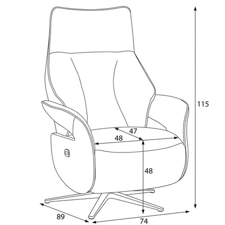 Relaxační křeslo Autronic elektrické zabudované ovládání, krémová, látka, TV-B3973 CRM2 (22)