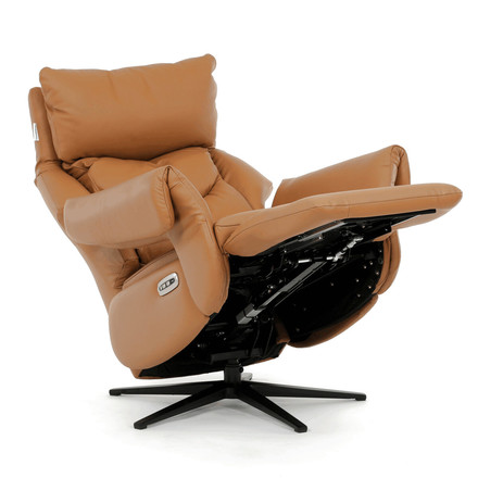 Relaxační křeslo Autronic elektrické zabudované ovládání, béžová, kůže, TV-B3980 BGE3 (12)