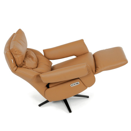 Relaxační křeslo Autronic elektrické zabudované ovládání, béžová, kůže, TV-B3980 BGE3 (17)